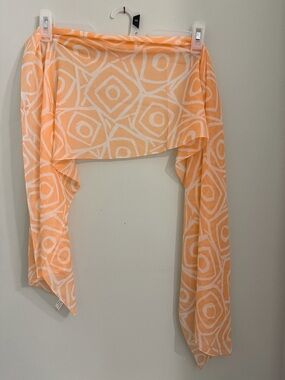 Prada impression Peach Geometric Sheer Scarf-made in Italy!-Stunning 🌹